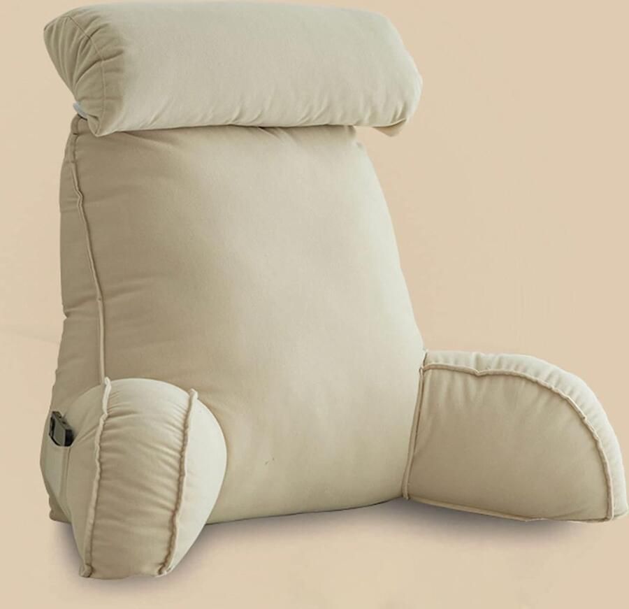 Extra groot leeskussen Four Seasons Comfort rugleuning fluwelen kussen met nek- armondersteuning rugkussen om in bed te zitten te lezen te gamen tv te kijken