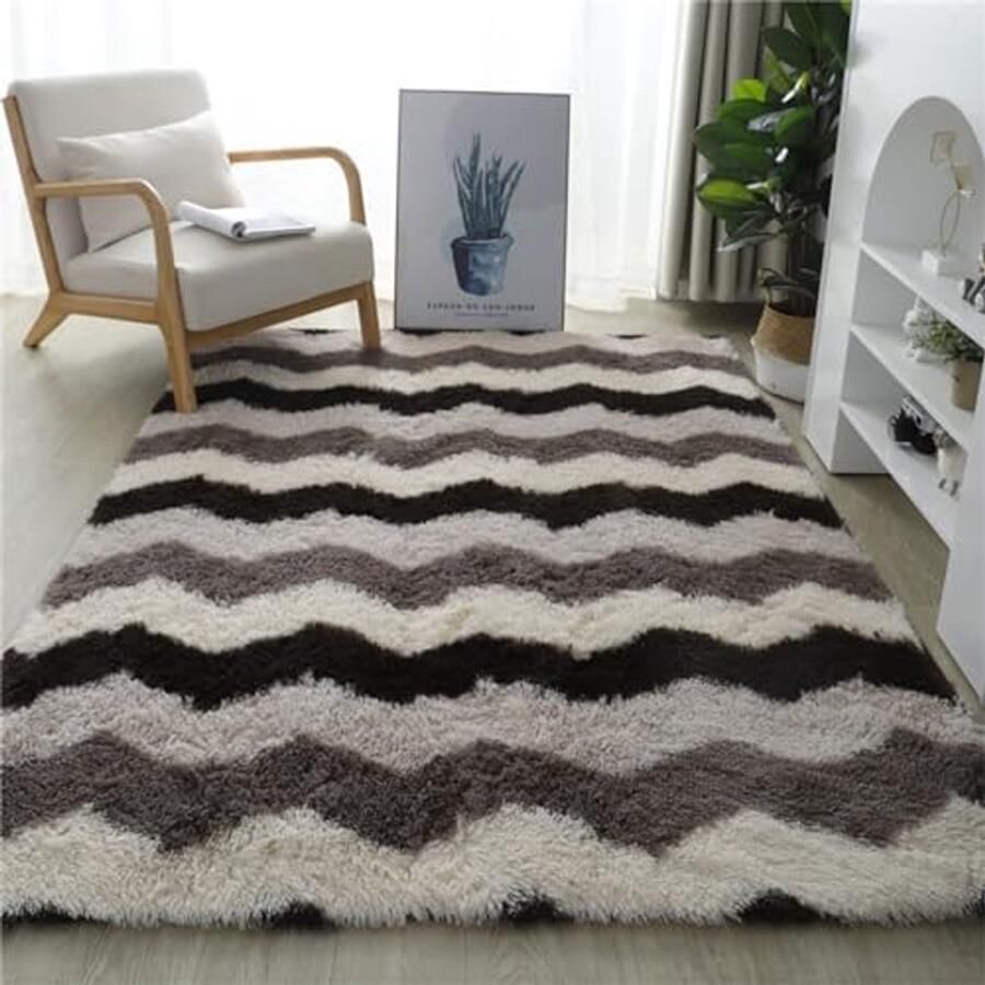 Extra Groot Zacht Pluizig Tapijt voor Woonkamer Antislip Vloermat voor Kinderslaapkamer en Keuken (80 x 200 cm)