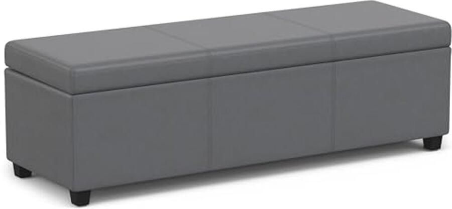 Extra grote bankopbergpoef met steengrijze stof 137 cm