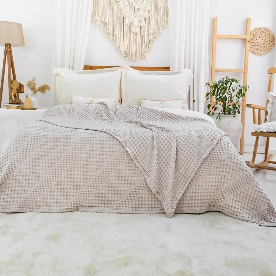 Extra Grote Katoenen Plaid Deken Luxe Comfort voor Bedden en Woonruimtes 250 x 280 cm