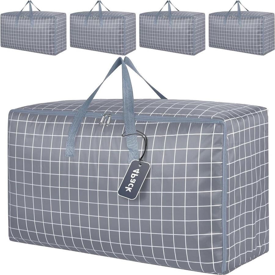 Extra grote opbergdozen voor verhuizing zwaar belastbaar 4 stuks grijs