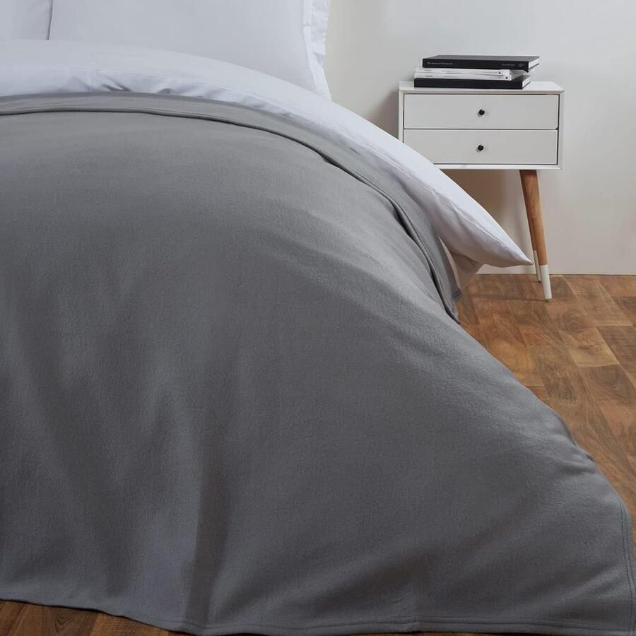 Extra grote warme Polar Fleece gooien over zachte slaapbank deken sprei effen zilvergrijs 200 x 240 cm