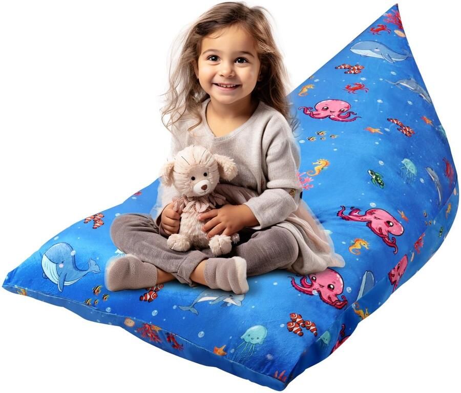 Extra Grote Zitzak voor Kinderen met Opbergfunctie en Knuffeldier Design
