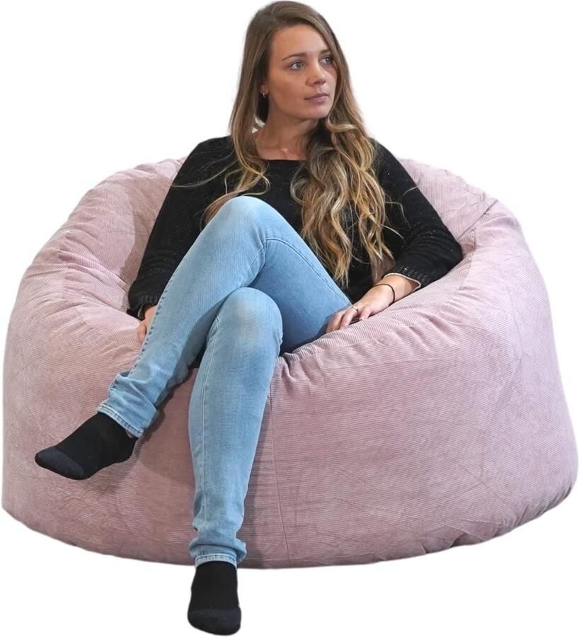 Ibenzoa Grote Zitzak van Fluweel Corduroy 100 cm Comfortabel en Ondersteunend