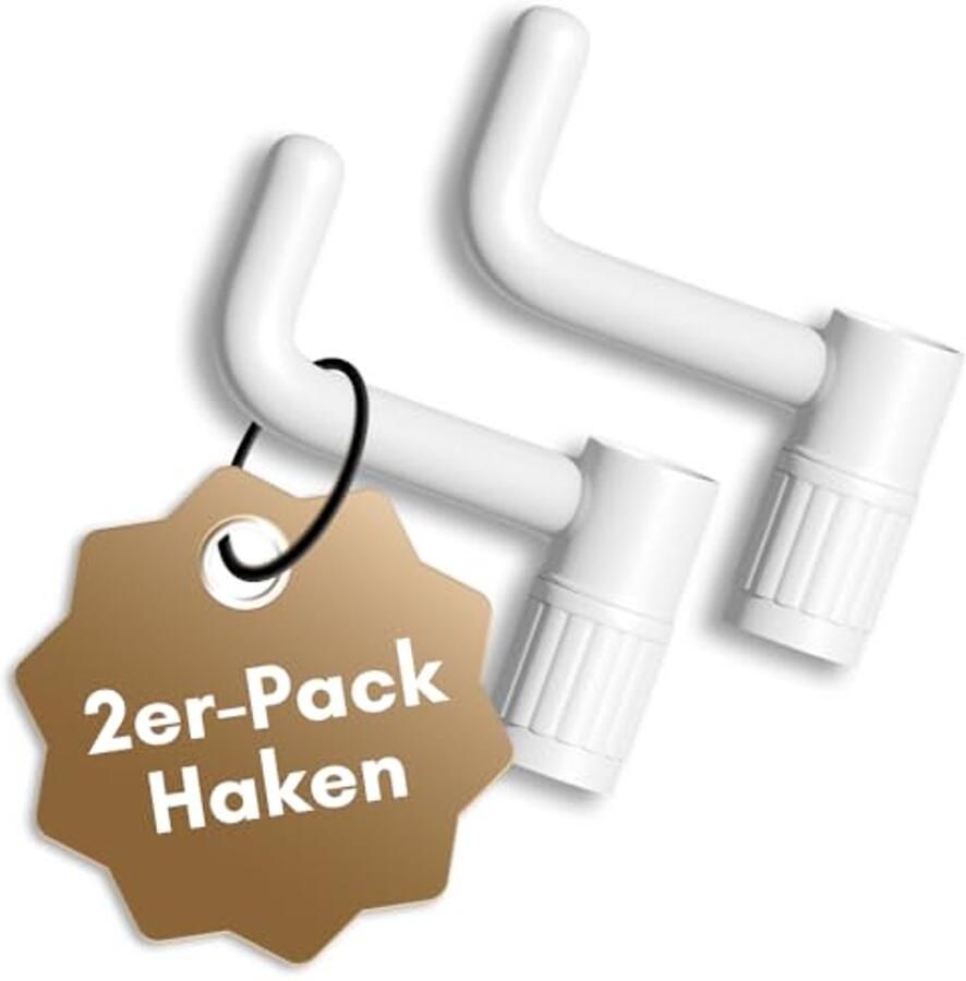 Extra haken voor kapstok Breid je kledingstandaard uit met extra opbergruimte (wit 2 st)