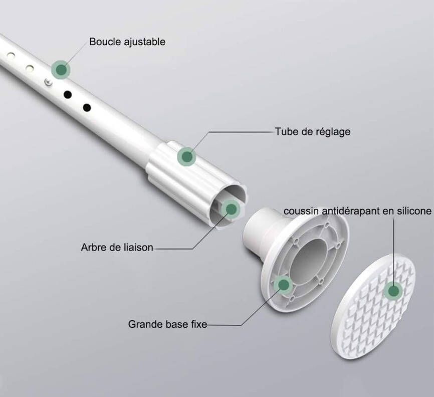 Extra lange gordijnroede geen boren nodig uittrekbare gordijnroede van roestvrij staal extra lange gordijnroede voor grote ramen doucheruimte kasten 328-377 cm