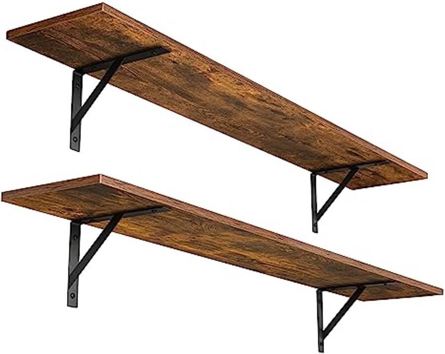 Extra lange muurplanken set van 2 120 cm wandplanken met metalen beugels voor woonkamer badkamer slaapkamer en keuken