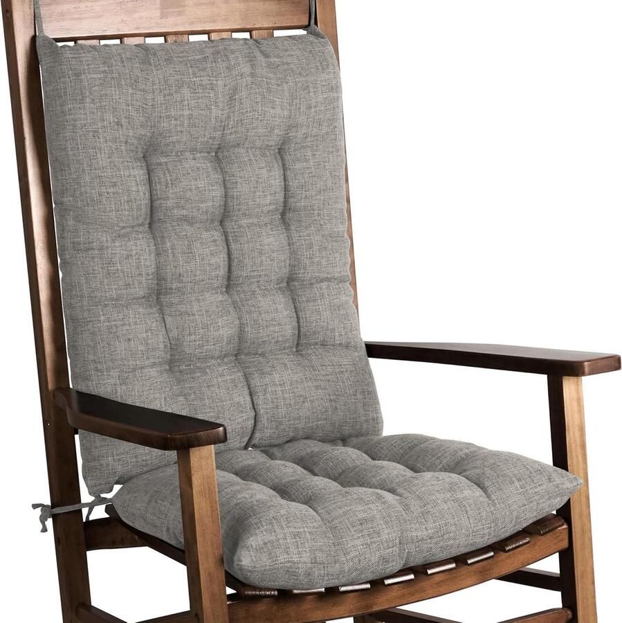 Extra Large Rocking Chair Cushion 2-Piece Set with Thick Padding High Back and Seat Cushion