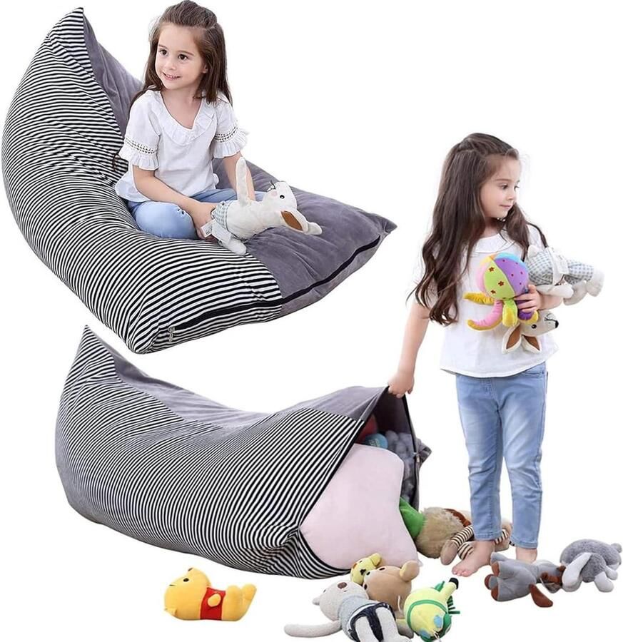 Zitzak voor knuffeldieren Kinderen Speelgoed Organizer Opvouwbare Stuffie Seat Grote Pouch Sofa Extra Vloer Stoel
