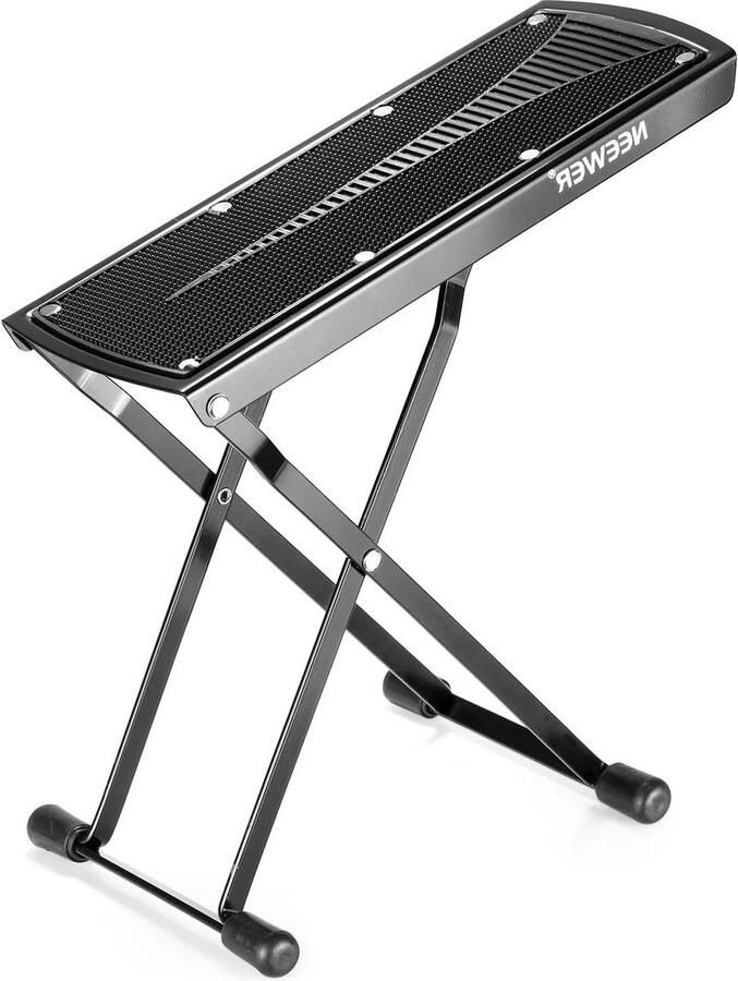 Extra stabiele gitaarvoetensteun van massief ijzer 6 lichtgewicht hoogteposities uitstekende stabiliteit met rubberen eindkappen antislip rubberen pad