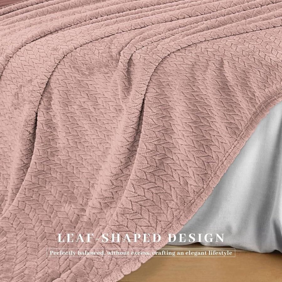 Extra Zachte Fleece Deken 220 x 240 cm Flanellen Deken Oeko-TEX Gecertificeerd Zacht en Lichtgewicht Pluche Voor Bed Bank Reizen Kamperen Roze