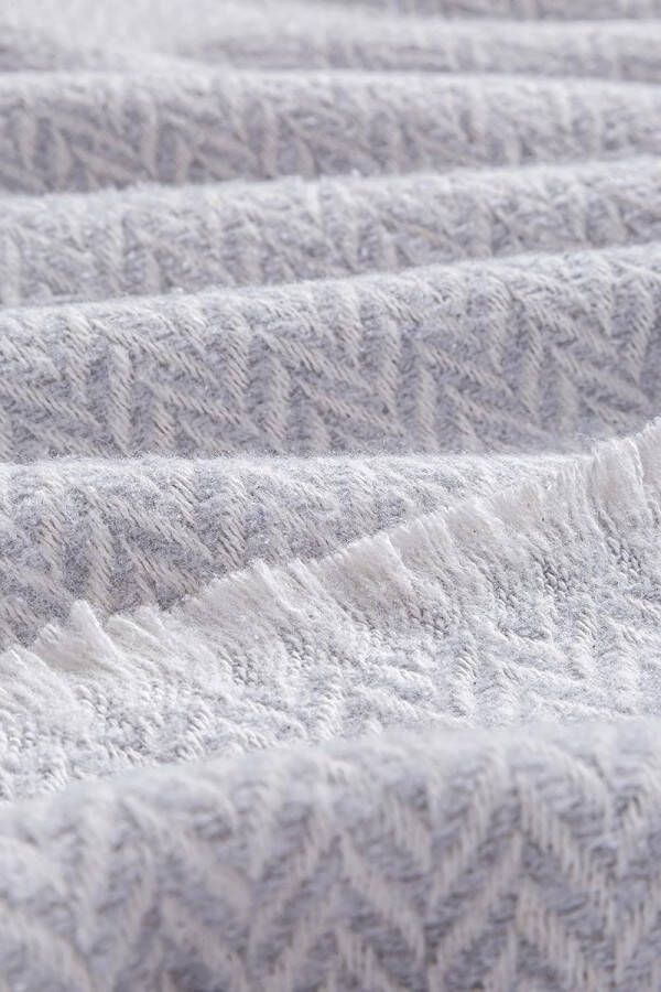 Extra zachte katoenen deken Four Seasons multifunctionele sprei voor bed Foulard sprei banksprei PRCMAMSGRCL lichtgrijs 230x240cm