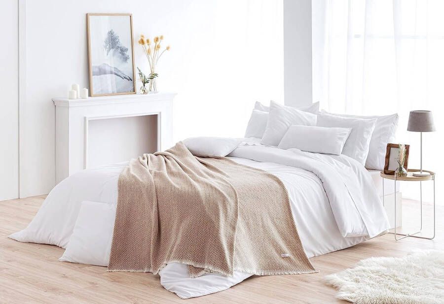 Extra zachte katoenen deken Vier Seizoenen Multifunctionele sprei Gooi Bed Gooi Sofa Gooi (230x240cm Sandy) 230x240cm