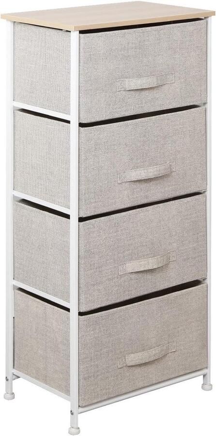 Fabric Drawer Storage Cabinet with 4 Drawers Bedroom Adults Shelf Storage Toys for Living Room Kitchen Office Bathroom Children's Room Hallway Entrance 45 x 30 x 94 cm