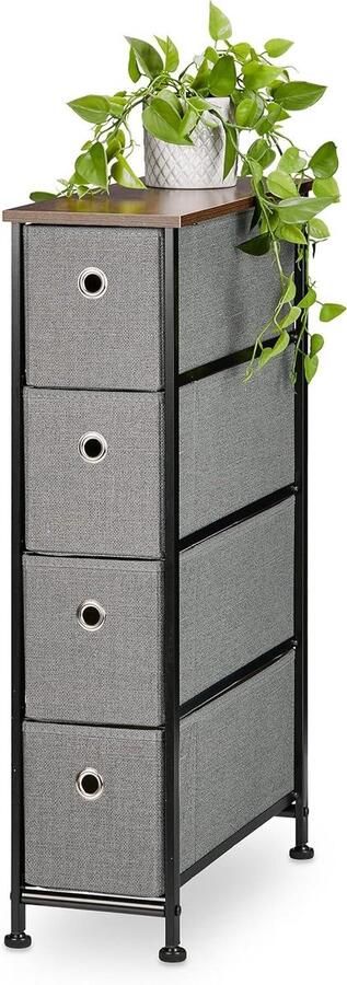 Fabric Drawers Chest of Drawers Industrial Design Storage Cabinet Bedroom HxWxD: 76 x 20 x 48 cm Brown Grey