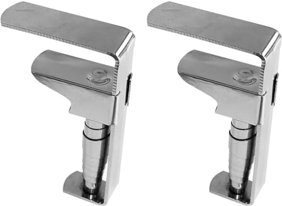 Fackelmann Tecno tafelkleedklemmen van roestvrij staal veerbelaste tafelkleedhouder 15 x 1 x 9 7 cm 4 stuks (zilver) (verpakking van 2)