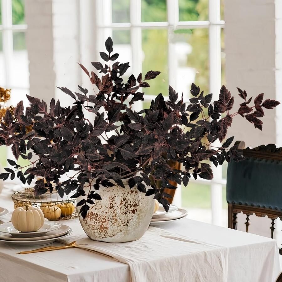 Famanu Kunstplanten herfstdecoratie 3 stuks herfstbladeren takken kunstbladeren 80 cm decoratieve takken kunstplant voor Thanksgiving Halloween herfstfeest tafel huisdecoratie