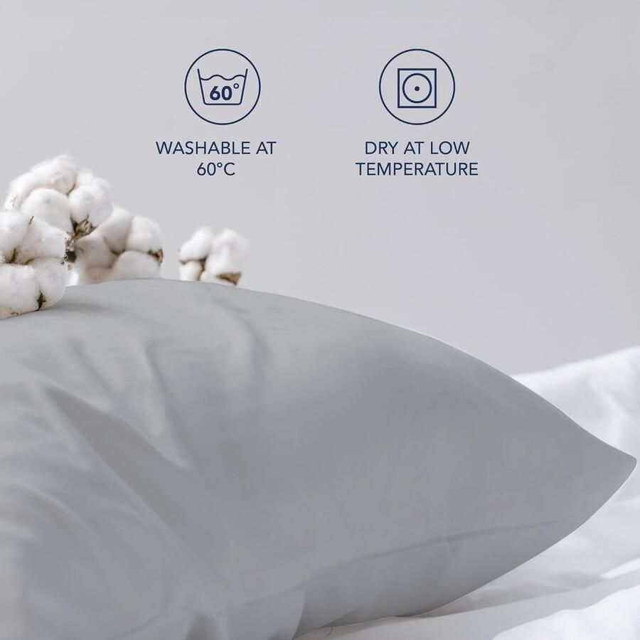 Famanu Kussensloop (Set van 2) – Grijs Katoen Voor Kussens 50 x 70 cm 100% Jersey Katoen Beddengoed Dubbel Bed Kussensloop Kussenbeschermer Bestendig en Hypoallergeen