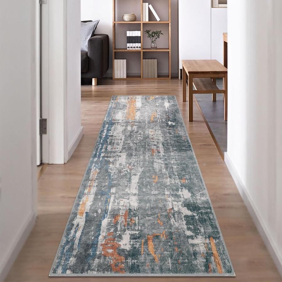 Famibay Gangloper antislip lange gangloper 65 x 240 cm wasbaar keukenloper tapijt modern vloerkleed mat voor gang entree keuken