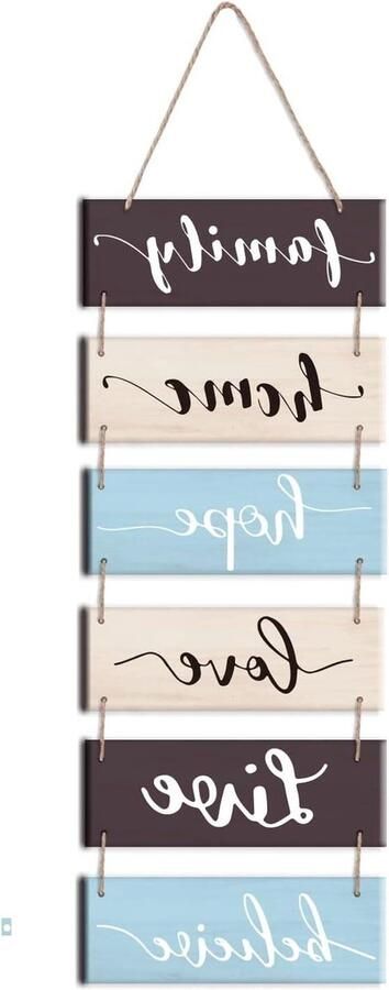 Family Home Hope Love Live Believe Rustieke houten bordjes decoratie voor deur en muur Boerderij woonkamerdecoratie