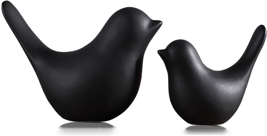 FANTESTICRYAN Kleine dierenbeelden moderne woondecoratie decoratieve figuren voor woonkamer slaapkamer bureau kasten zwart