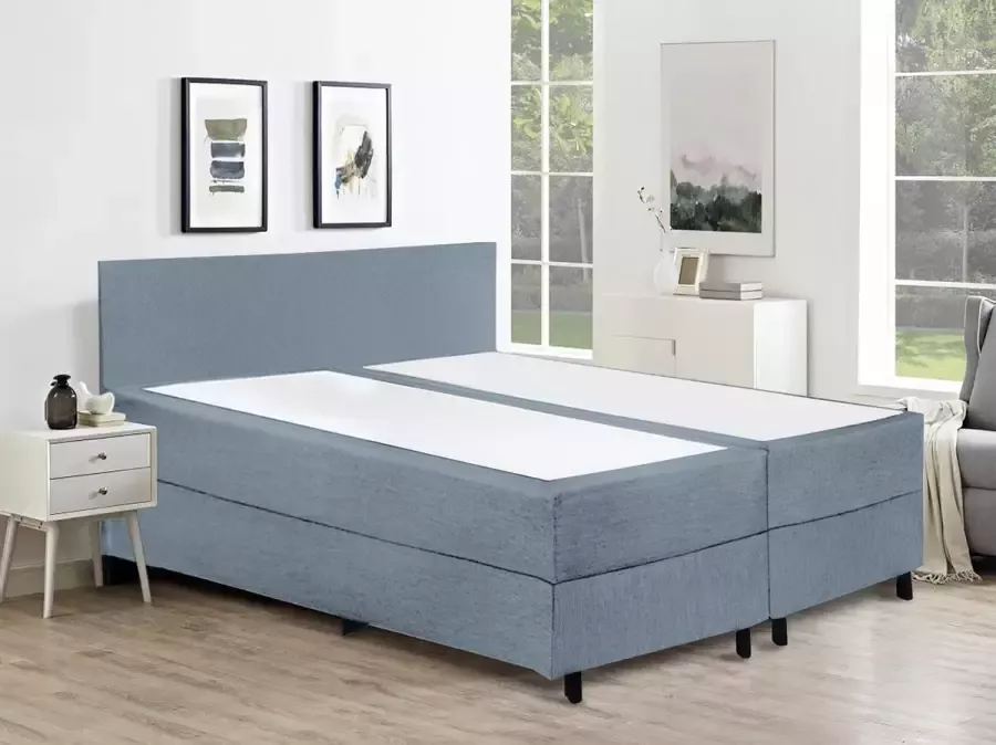 Fargasbedden Boxspring 120x200 incl. thuismontage Complete set met matras Blauw