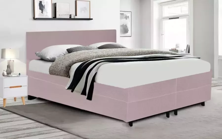 Fargasbedden Boxspring 120x200 incl. thuismontage Complete set met matras Roze