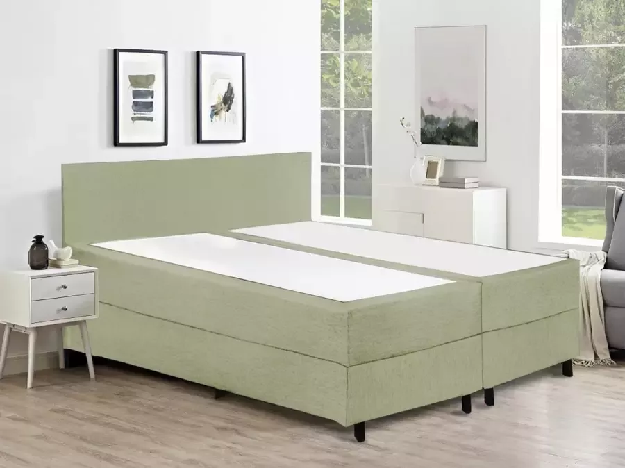 Fargasbedden Boxspring 140x200 incl. thuismontage Complete set met matras Groen