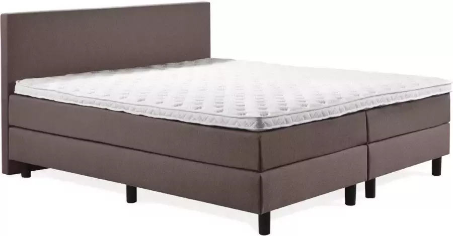 CompleetBED Fargasbedden Boxspring 160x200 incl. thuismontage Complete set met matras Bruin