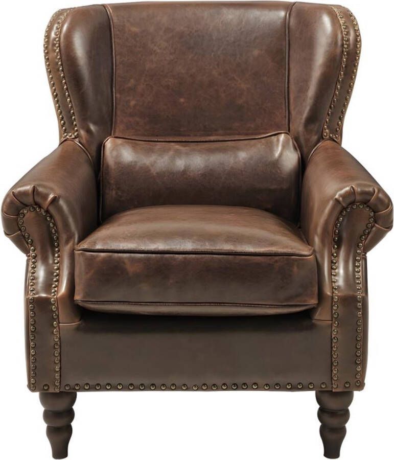 Vente-unique Fauteuil 100% leer EDOUARD Bruin L 80 cm x H 85 cm x D 90 cm - Foto 2