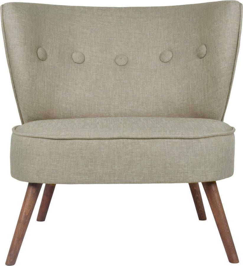 Fauteuil Beige Taupe Bienville Massief Hout Stijlvol & Comfortabel