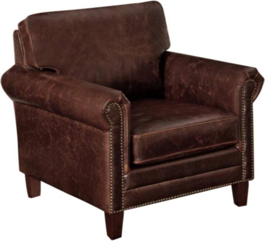 LINEA SOFA Fauteuil CASSANDRA van lived-in leer Bruin L 86 cm x H 89 cm x D 94 cm - Foto 1