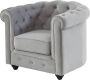 Fauteuil CHESTERFIELD fluweel licht grijs L 85 cm x H 72 cm x D 78 cm - Thumbnail 2