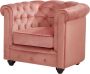 Fauteuil CHESTERFIELD fluweel pastel roze L 85 cm x H 72 cm x D 78 cm - Thumbnail 2