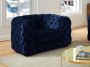 Fauteuil chesterfield STANLEY Fluweel nachtblauw L 112 cm x H 68 cm x D 97 cm - Thumbnail 2