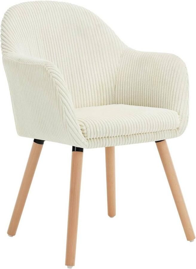 Rootz Living Rootz Fauteuil Corduroy Eetkamerstoel Gestoffeerde stoel Comfortabele zit 55 5 cm x 83 5 cm x 56 5 cm