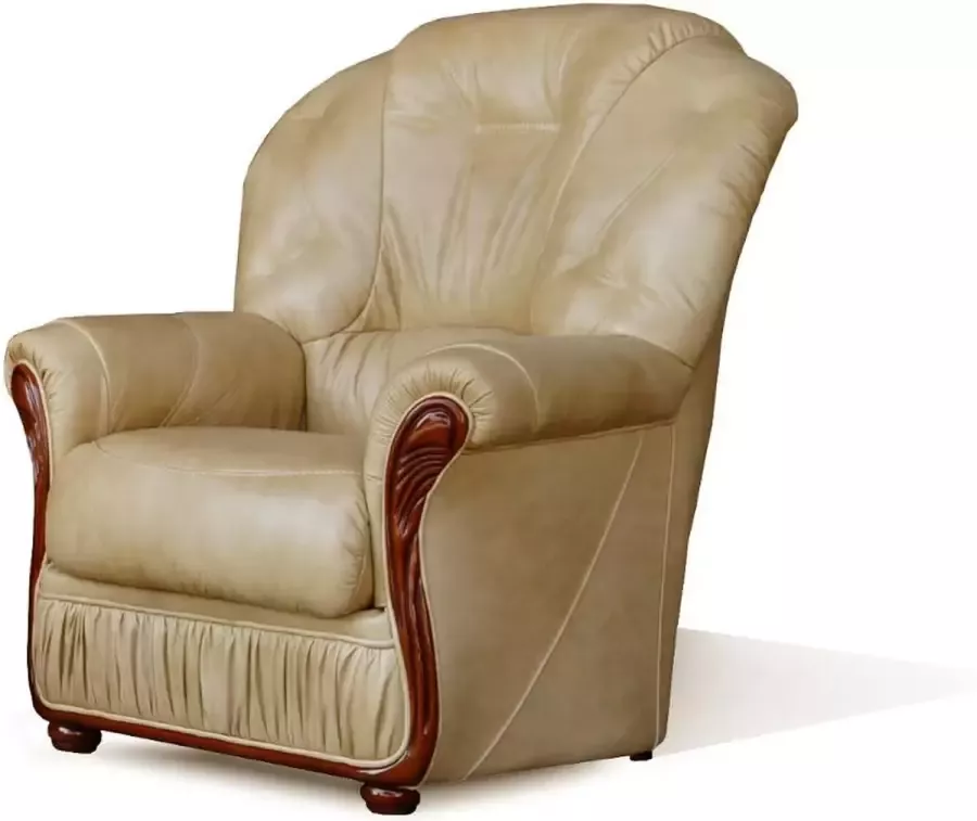Vente-unique Fauteuil DAPHNE van 100% buffel leer beige L 83 cm x H 97 cm x D 91 cm - Foto 2