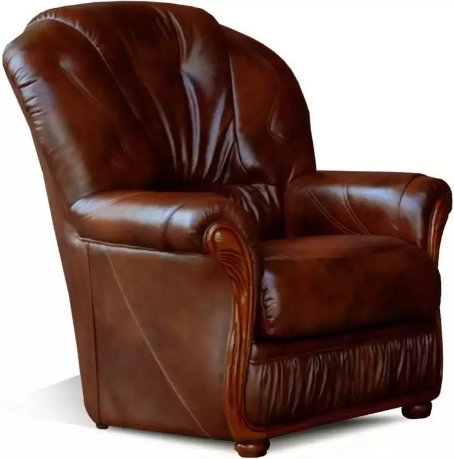 Vente-unique Fauteuil DAPHNE van 100% buffel leer bruin L 83 cm x H 97 cm x D 91 cm - Foto 2