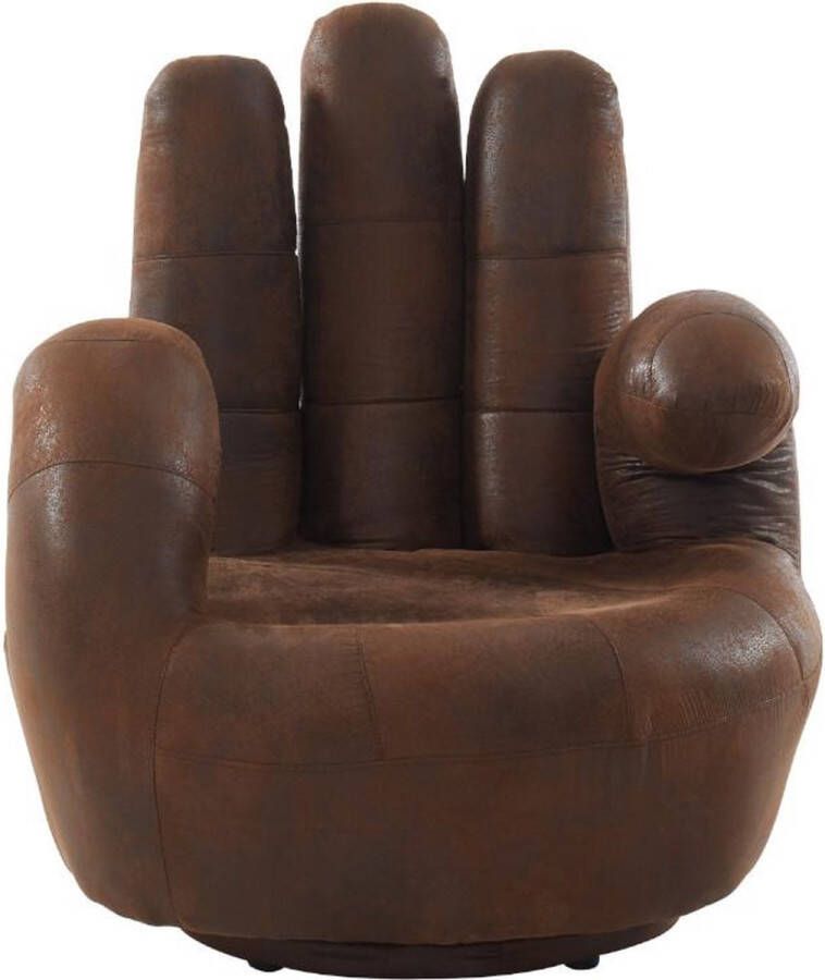 Vente-unique Fauteuil draaibaar CATCHY van microvezel met verouderd effect L 82 cm x H 89 cm x D 78 cm