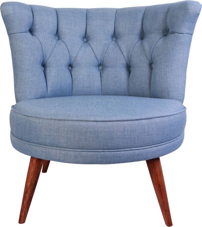 Fauteuil Indigo Blauw Richland Massief Hout Stijlvol & Comfortabel