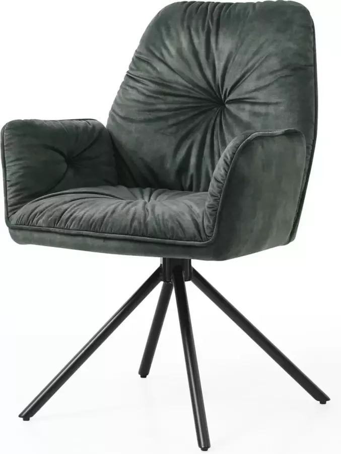 SalesFever Kuipstoel Eetkamerstoel 360° draaiende functie draaistoel stoel met armleuningen (1 stuk) - Foto 1