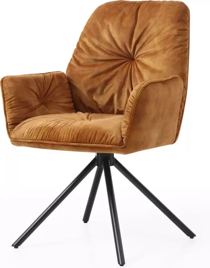 SalesFever Kuipstoel Eetkamerstoel 360° draaiende functie draaistoel stoel met armleuningen (1 stuk) - Foto 1