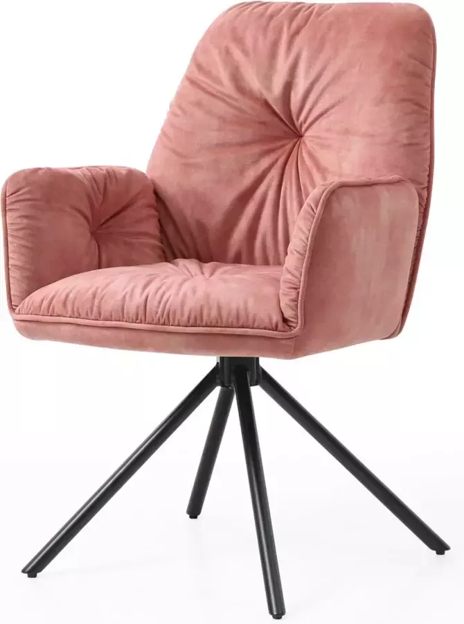 SalesFever Kuipstoel Eetkamerstoel 360° draaiende functie draaistoel stoel met armleuningen (1 stuk) - Foto 2