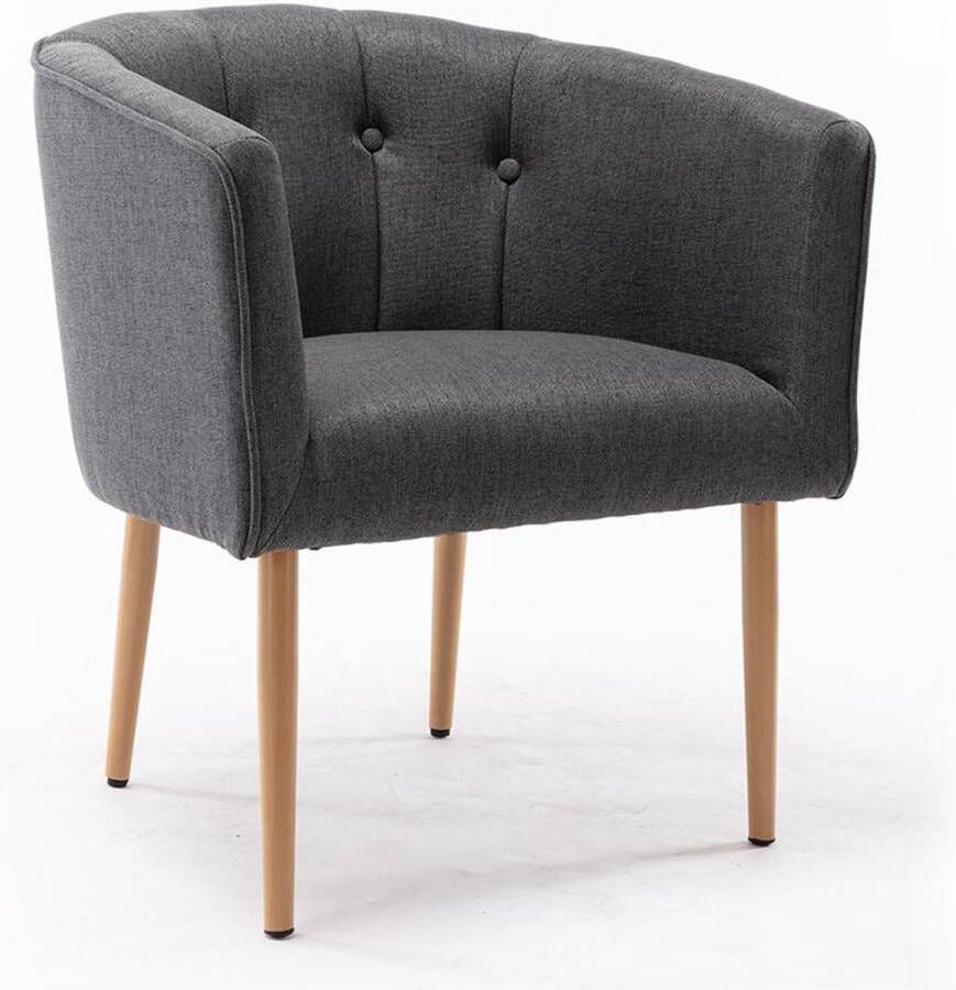 Vente-unique Fauteuil met holle rugleuning van stof GRAPE Antraciet L 68 cm x H 74 cm x D 61 cm