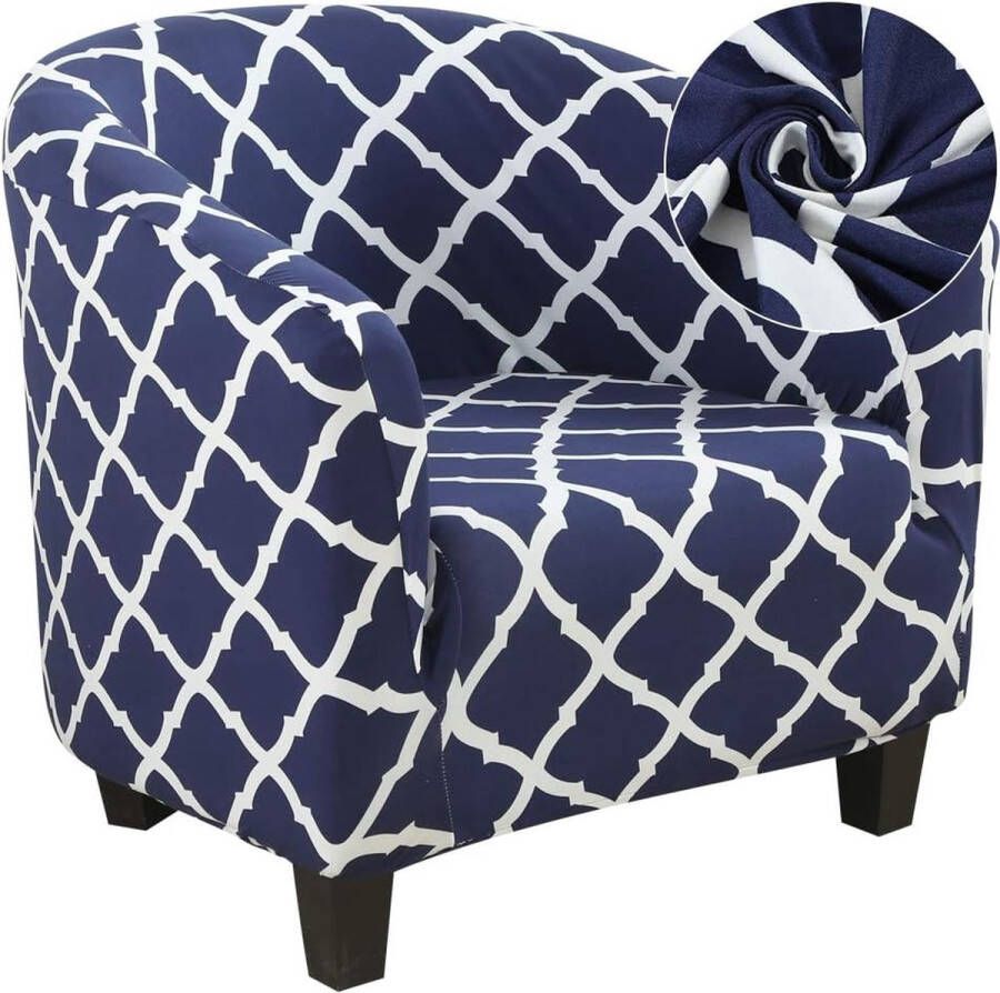 Fauteuil overgooien zetelbeschermer stoelbekleding Jacquard Clubstoel Elastische Stretch zetelhoes voor Cafe Stoel (blauw)