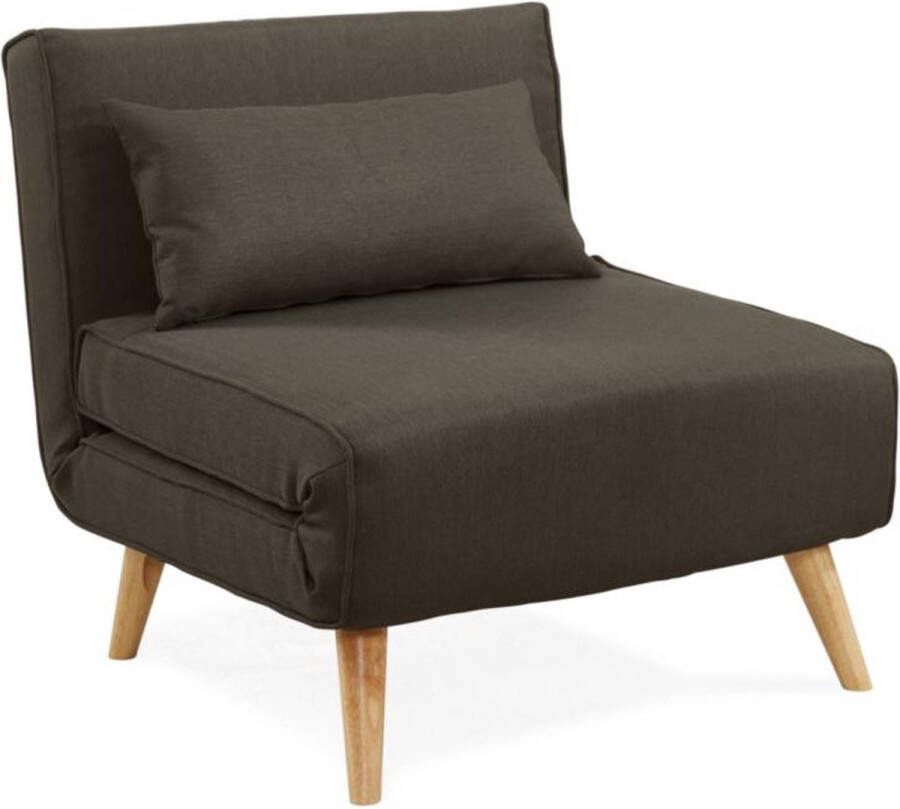 Vente-unique Fauteuil POSIO Bedbank van stof Taupe L 74 cm x H 75 cm x D 78 cm