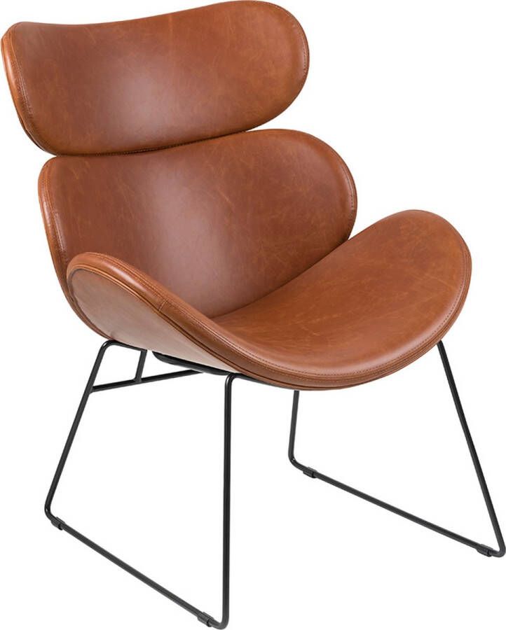 SMUK Fauteuil Rhys Cognac Zwart