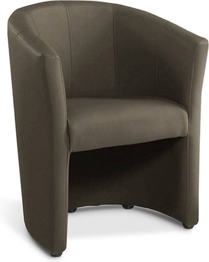 Fauteuil Steven Taupe Kunstleer Zithoogte 47 cm Zitdiepte 45 cm