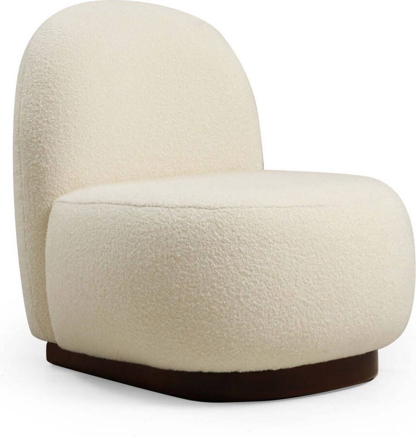 Fauteuil Teddy Stijlvol Gebroken Wit Comfortabele 74x75x85cm Zachte Bouclet