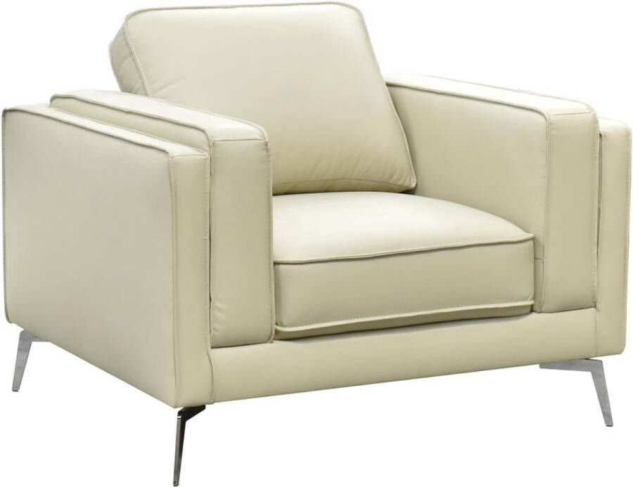Vente-unique Fauteuil van beige leer LECCO L 104 cm x H 85 cm x D 94 cm - Foto 2